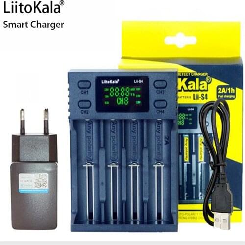 1-5PCS Liitokala LiiS4 Battery Charger, Charging 3.7V Li-ion 18650 18350 18500 21700 21700 10440 26650 1.2V AA AAA NiMH Battery