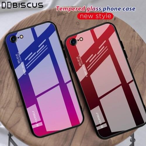 Gradient Color Hard Tempered Glass Case For iPhone 8 7 6 6S Plus X XS XR XS Max 12 Mini 11 Pro Cover Aurora Colorful Cases Coque