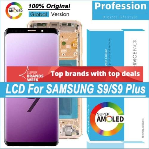 100% Tested with Burn Shadow Amoled Display with frame for SAMSUNG Galaxy S9 S9 Plus LCD Touch Screen Digitizer Repair Parts