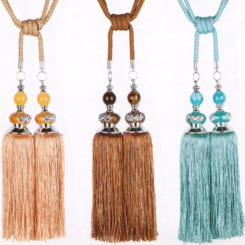 Golden Pumpkin NEW Single Jade Crystal Fashion Hanging Ball Curtain Tassel Factory Selling edging Drape Tie Back tassels Best