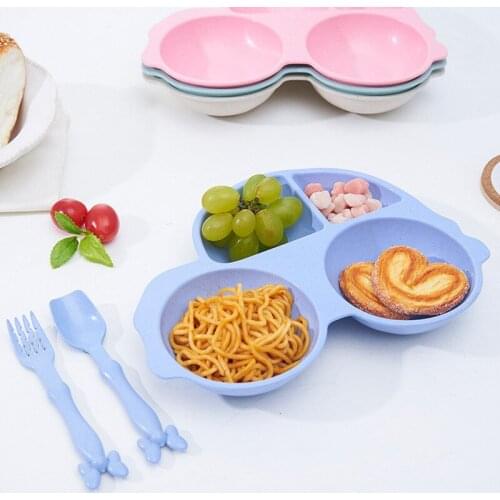 1pc Cartoon Car Style 4 Grids Plate Small Chips Snacks Dishware Dishes Children Dinner Plate Lovely Dish
