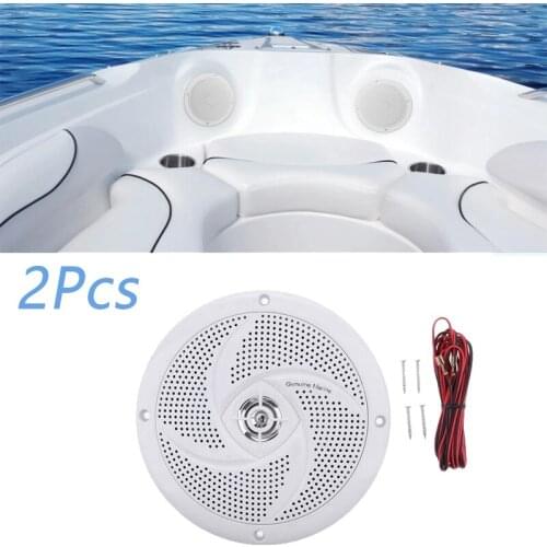 2Pcs Yacht Waterproof Round Speaker System for Car RV Boat Sound Speaker Horn