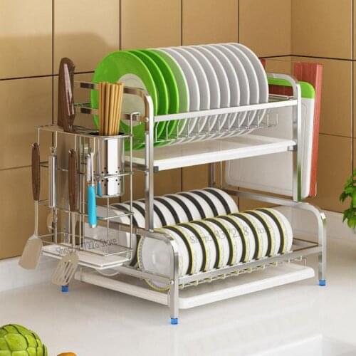 304 stainless steel kitchen dish rack drain rack to dry tableware chopsticks drain bowl countertop houseware storage box rack