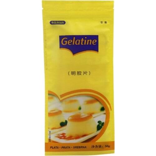 50g 20 Large Sheets of Halal Silver Leaf Gelatine Beef Gelatin Leaves for Cooking Mousse Cake Jelly Dessert Mix