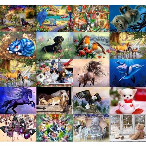 5d Diamond Painting Diy Animal Customizable Home Decoration Round Diamond Imitation Cross Stitch Set