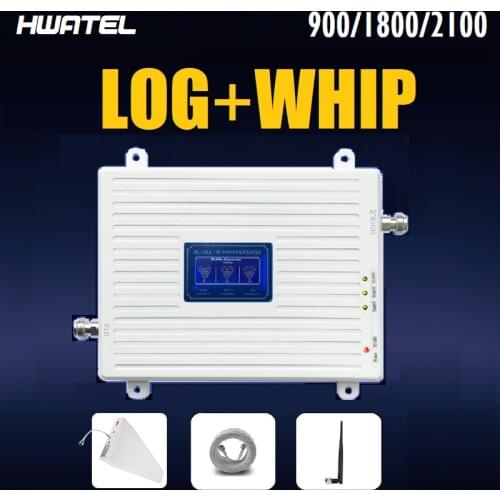 900 1800 2100 mhz wcdma amplifi Tri Band Mobile Signal Amplifier 2G 3G 4G LTE Cellular Repeater GSM DCS WCDMA Set HWATEL