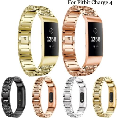 Full drill Strap For Fitbit charge 4 Stainless Steel Bracelet fashion Watch Wrist bands For Fitbit charge 4 Accessories correa