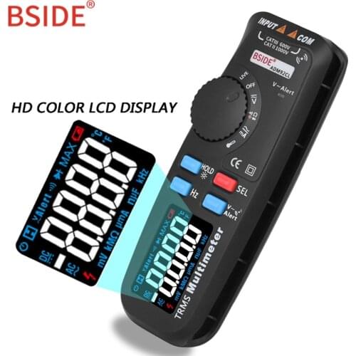 BSIDE Auto Range Digital Multimeter True RMS Temp Tester Voltmeter Ampermetr Color LCD Display
