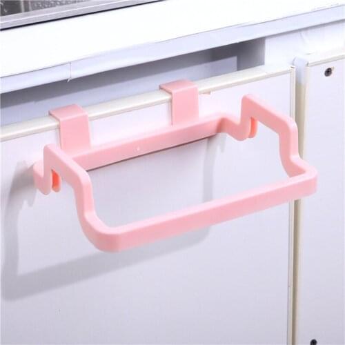 Household Simple Door Backs Holders Rag Rack Kitchen Garbage Rack Storage Plastic Bag Trashcan