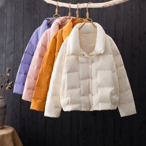 Women Stand Collar Short Ultra Light Down Jackets Female Parkas Plus Size XL 2021 new Winter Casual Down Jackets