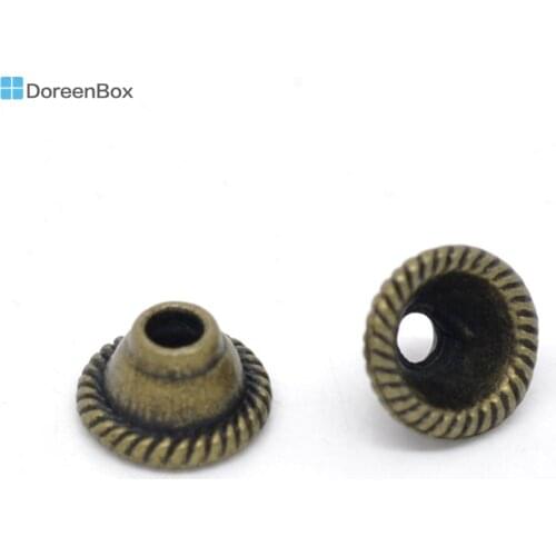 Doreen Box Lovely 100 Bronze Tone Bead Caps Findings 8x5mm (B14477)