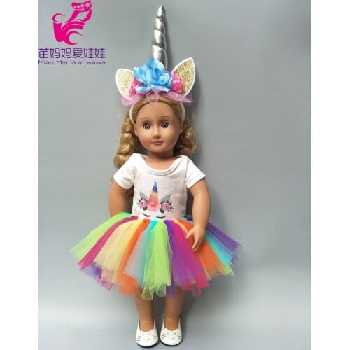 18 Inch Doll Dress Headband for 43cm Baby Doll Tutu Dress Doll Clothes for 17" Doll Coat Drop Shipping