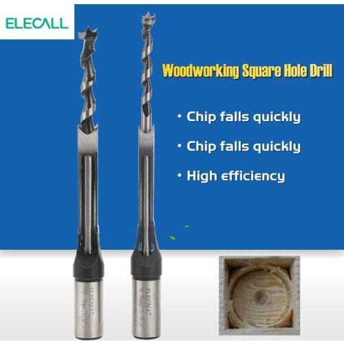 ELECALL Drill Bit square hole drill bit Woodworking Twist Drill Mortising Hole Drills DIY Woodworking Tools