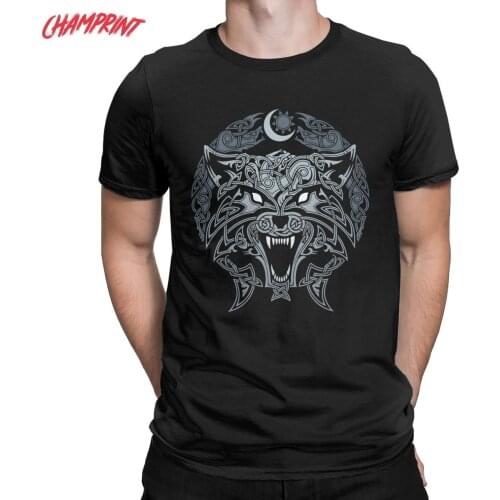 Wolves Of Ragnarok Vikings Valhalla Odin T-Shirts for Men Amazing 100% Cotton Tees Short Sleeve T Shirt Birthday Present Clothes