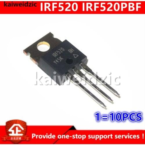Kaiweikdic New imported original IRF520PBF IRF520 9.2A 100V TO-220 Power MOS transistor Integrated circuit chip