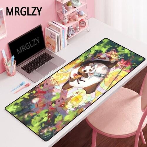 MRGLZY Cute Cartoon Panda Mouse Pad Gamer Desk Mat Large M L XL XXL Computer Gaming Peripheral Accessories MousePadMat for Csgo