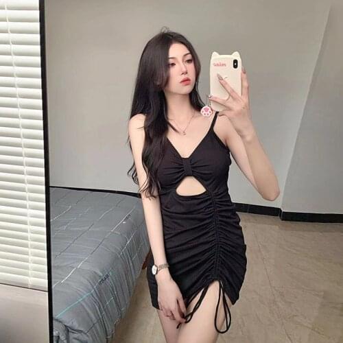 Swimsuit Women One Piece Push Up 2021 With Female Beach New Slim Hot Girl Summer Little Black Skirt High Waist Pack Buttocks