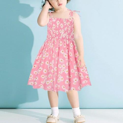 Summer Dress Print Beach Dress 1-6y Toddler Kids Baby Girls Daisy Slip Dress Floral Dresses Clothes Prinsessenjurken Meisjes