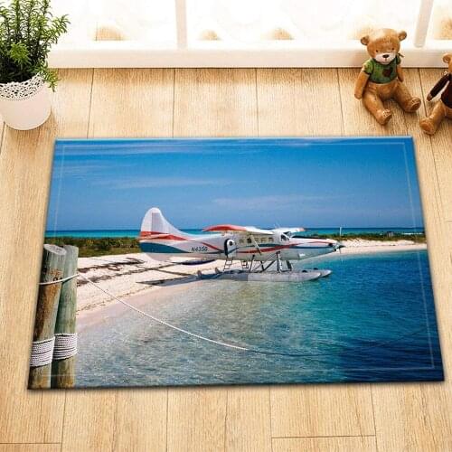 Maldives Seaside Seaplane Bathroom Mat Door Mat Anti-slip Floor Indoor Entrance Mat Children 40X60CM Bathroom Accessories
