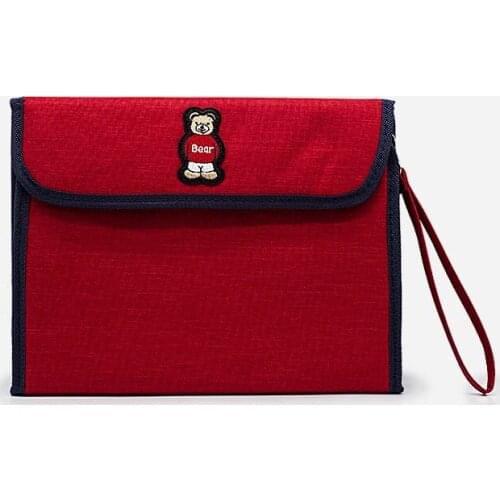 Small Documents Bag Portfolio Organizer Holder Multifunctional Travel Pouch Handy Velcro Closure Attachable Handle 15 Card Slots