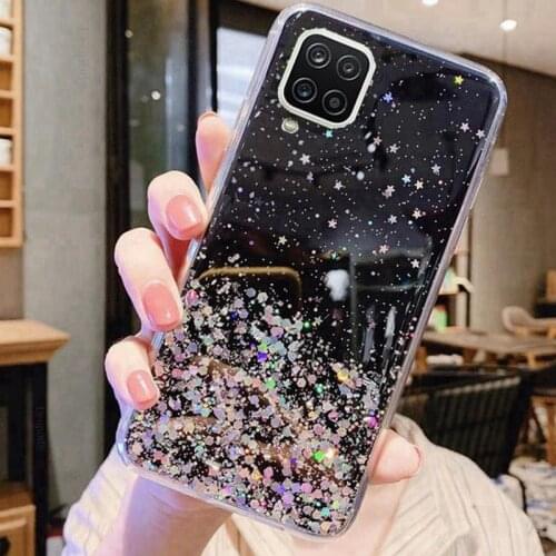 Fashion Glitter Sequins Phone Case For Samsung A50 A12 A41 A51 A71 A70 A52 A72 A42 A32 Soft Epoxy Clear Cover Galaxy A20 A10 A40