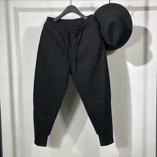 Owen Seak Men Casual Cargo Harem Pants High Street Wear Hip Hop Ankle Length Mens Clothing Sweatpants Autumn Black Pants