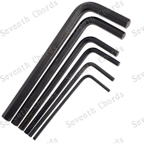 A set of Bass Guitar Allen Wrench Set of 6 Keys 1.5MM 2MM 2.5MM 3MM 4MM 5MM Guitar Accessories parts