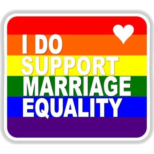 Hot Gay Rainbow Decal I Do Support Marriage Equality Car Stickers Decals for Bumper Window Car Accessories KK15*13cm