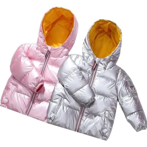 New Baby clothing winter warm childrens down jacket Sequins two-tone zipper wear boys and girls hooded jacket baby cotton coat