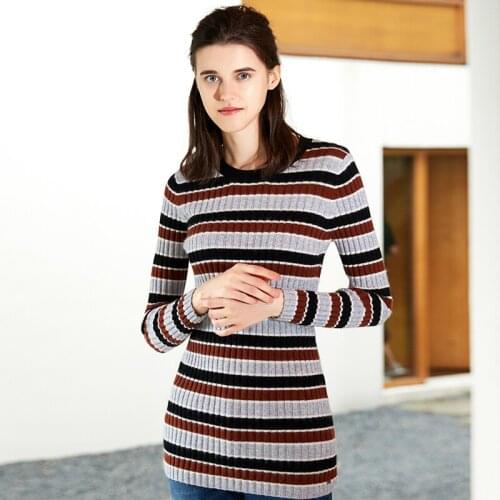 ZHILI 2018 New Autumn Crew Neck Slim Fit Long Cashmere Sweater