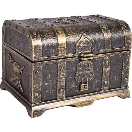 Pirate Treasure Chest Decorative Treasure Chest Keepsake Jewelry Box Plastic Toy Treasure Boxes Party Decor Large Size