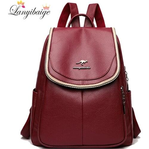 2021 New Brand Designer Women Backpack High Quality Soft Leather Backpacks School Bags for Teenage Girls Casual Travel Backpack