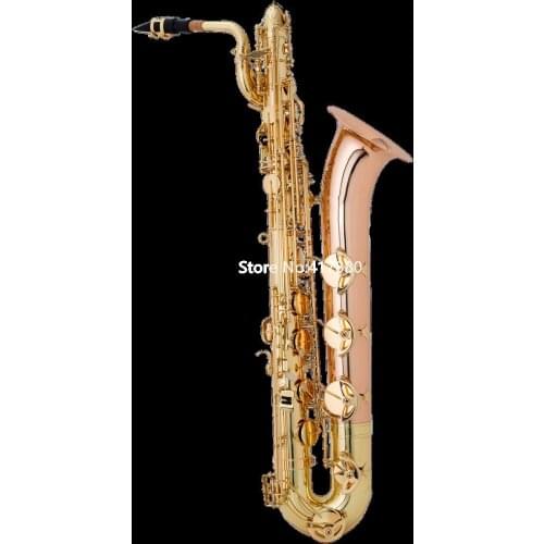 Hot Selling Baritone Saxophone E Flat Low A Gold Lacquer Rose Brass Bell Professional musical instrument With Case