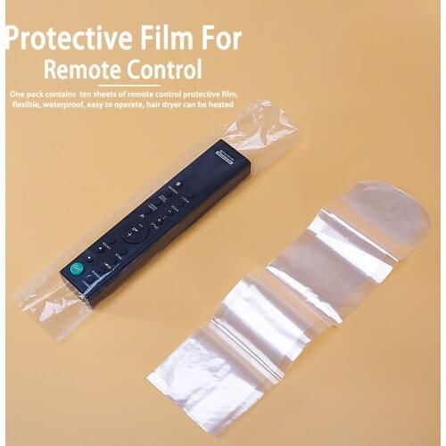 10Pcs Heat Shrink Film Clear Video TV Air Condition Remote Control Protector Cover Home Waterproof Protective Case New