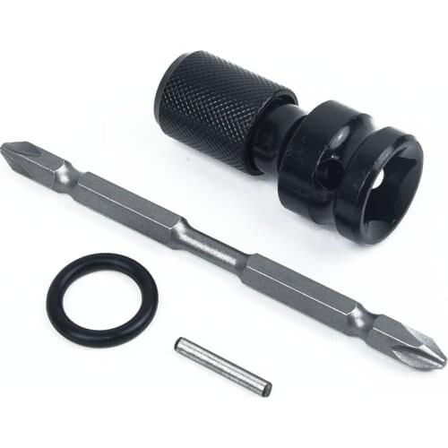 4pcs/Set Air Impact Wrench Adapter 1/2 "to 1/4" Socket Adapter 100mm Long Double Head Screwdriver Hand Tools