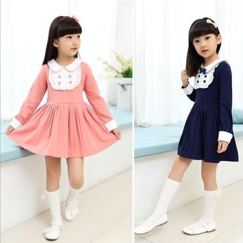 2020 spring girls princess dress child beautiful long-sleeved prom dresses female clothes cotton frock designs kd7 8