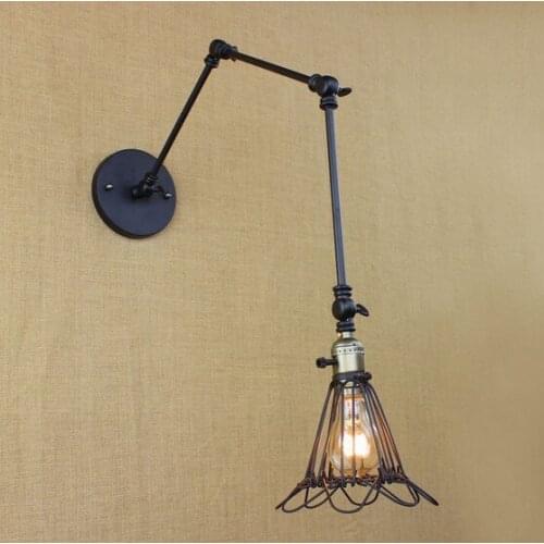 Loft Style Swing Arm Wall Sconce Bedside Wall Lamp Edison Industrial Vintage Wall Light Fixtures For Home Lighting Arandela