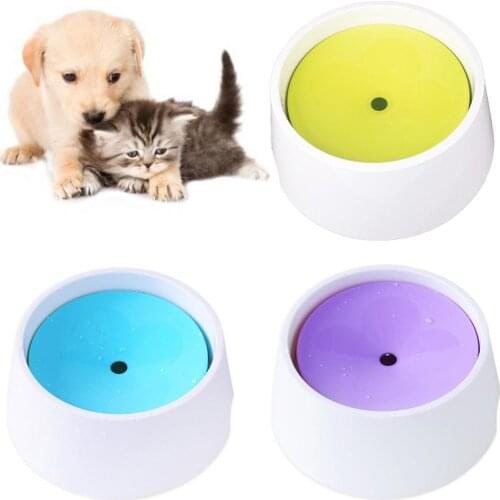 Yellow ABS Resin Large Capacity Anti-leakage 1000ml Pet Dog Cat Puppy No Spill Water Food Bowl Feeder Non-slip Dish Tableware