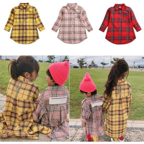 Toddlers Newborn Boys Girl Kids Plaid Coat 1-7Y Top Long Sleeve Long Sleeve Casual Outwear Clothes Set