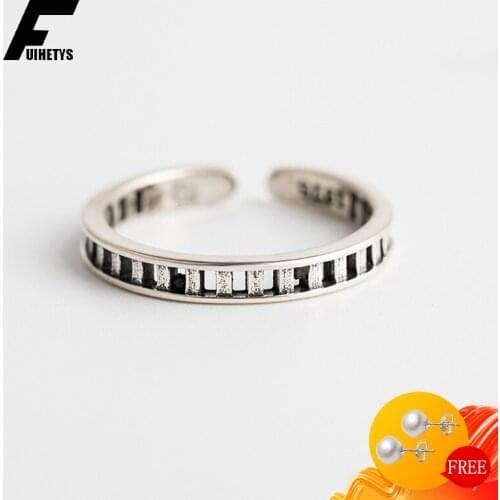 Retro Ring 925 Sterling Silver Jewelry Korean Style Thai Silver Open Finger Rings Accessories for Women Wedding Engagement Party