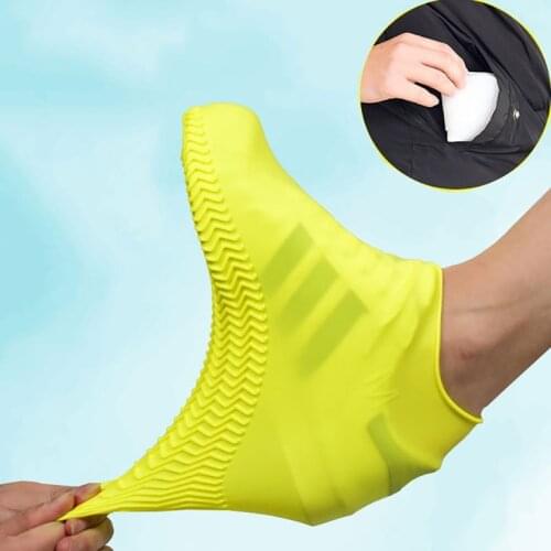 1pair Waterproof Protector Shoes Boot Cover Unisex Rain Shoe Covers Anti-Slip Rain Shoes Cases Silicone Shoe Cover Accessories
