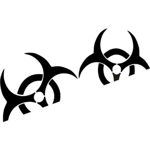 2Pcs Reflective Umbrella Personality Cartoon Zombie Controlled Mirrors Car Stickers Decals Black/Silver CT-572