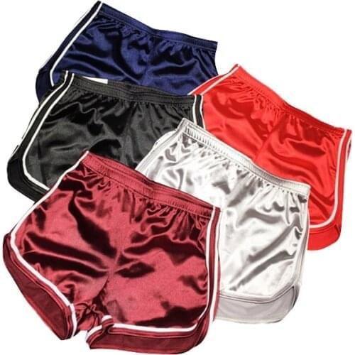 2021 Summer Womens New Style European and American Style Fashion All-match Glossy Elastic High Waist Sports Shorts Women Pants