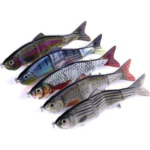 3D Eyes Multi Sections 4 Segments Fishing Lure Treble Hook Simulation Fake Fishing Bait