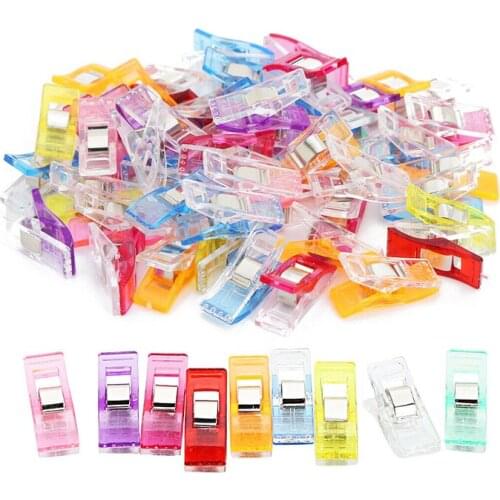 50Pcs Sewing Clips Plastic Clips Quilting Crafting Crocheting Knitting Safety Clips Assorted Colors Binding Clips Paper