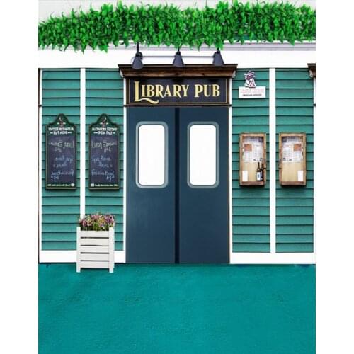 5x7ft Blue House Pub Photography Backdrops Photo Props Studio Background