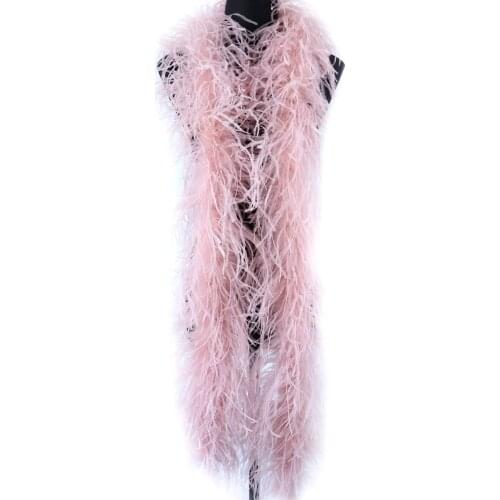 6Ply Ostrich Feathers Boas Fluffy Marabou Decorative Scarf 2 Meters Dyed Various for Wedding Clothing Sewing Accessory Crafts
