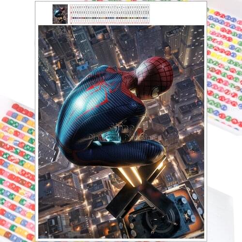 Full Square Round 5D DIY Diamond Painting Marvel Spiderman Cartoon Handmade Mosaic Set Embroidery Cross Stitch Home Decor Gift