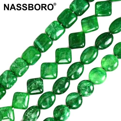 Natural Green Stone Beads Spacer Beads for Jewelry Making Needlework Bead Necklace Bracelet DIY Accessories bijoux Wholesale