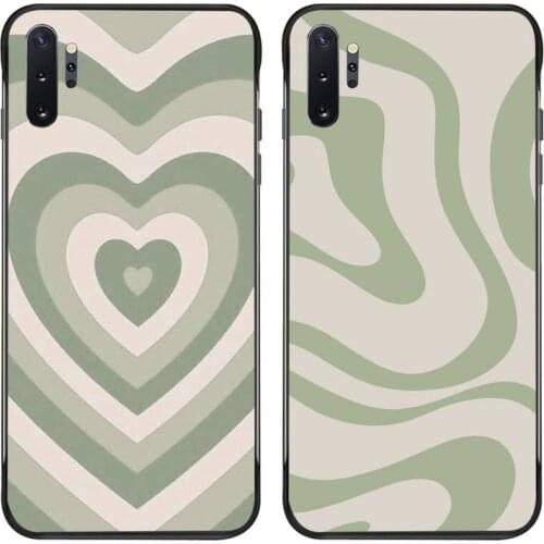 Abstract art liquid Swirl in Light Sage Green Phone Cases For Samsung Galaxy Note20 ultra 7 8 9 10 Plus lite M21 M30S M51 M31S